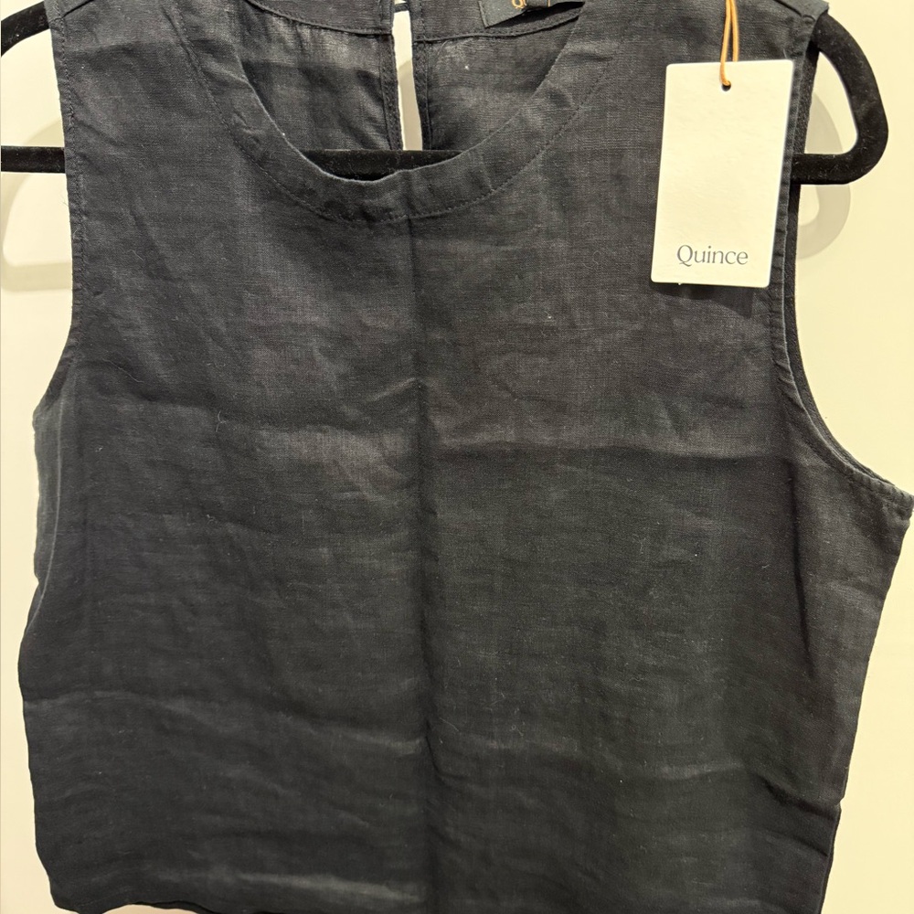 Quince Charcoal Linen Tank Top